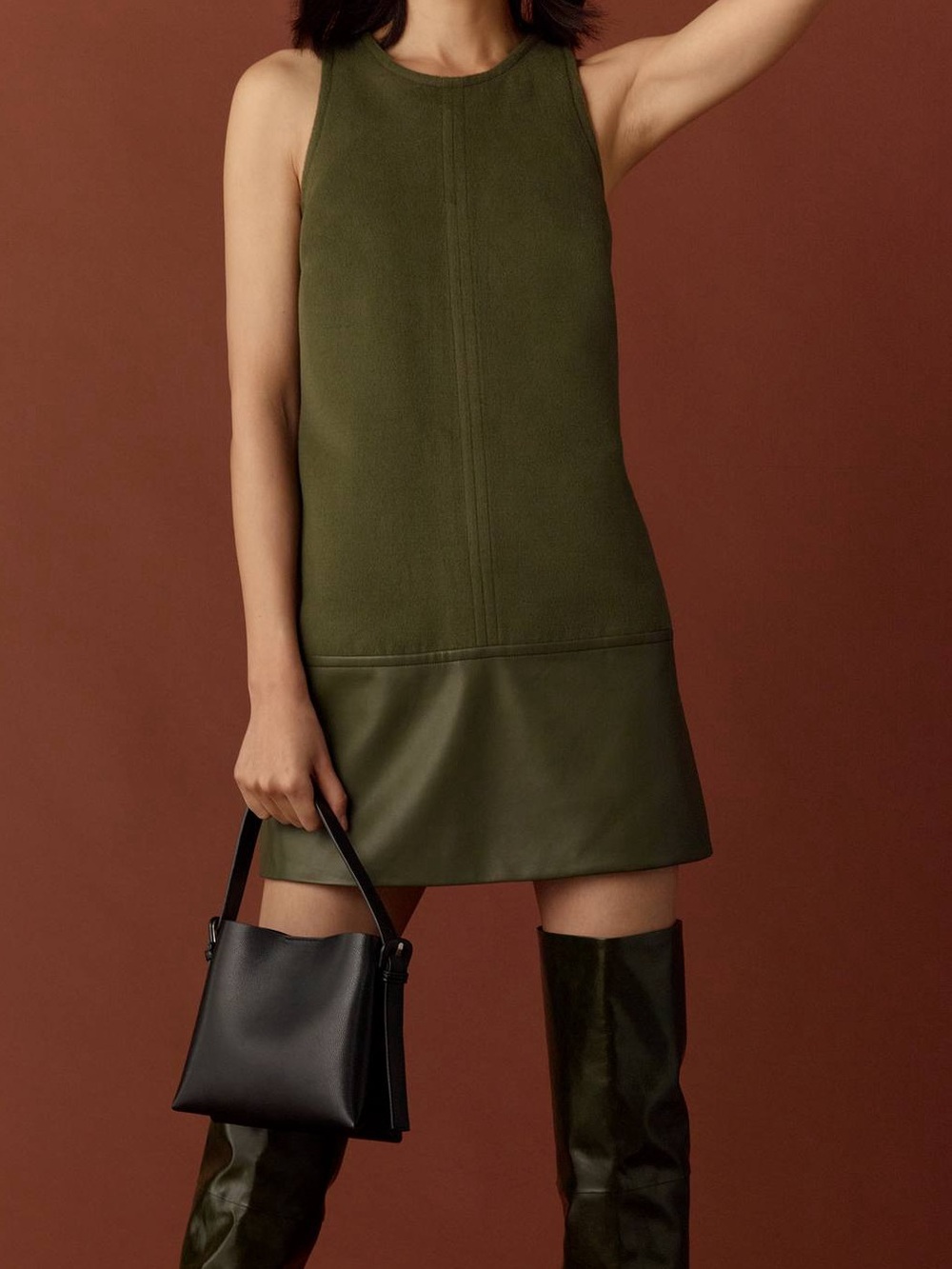 By Anthropologie Faux Leather
Shift Mini Dress